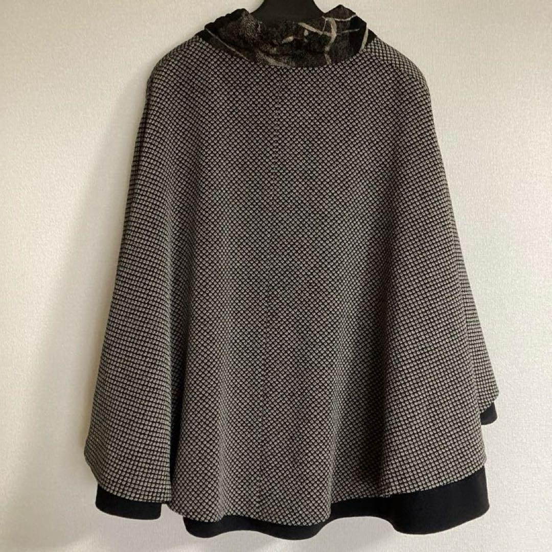 詩仙堂　疋田柄　ポンチョ　リバーシブル　コート　羽織　ジャケット