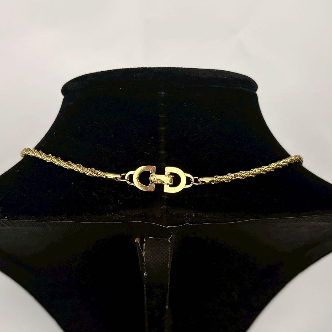 美品 クリスチャンディオール ネックレス ツイスト スクリュー チェーン