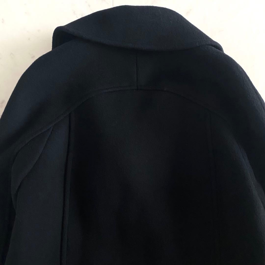 美品 ミュベール MUVEIL ゴールド釦 ダブルブレストウールコート 36