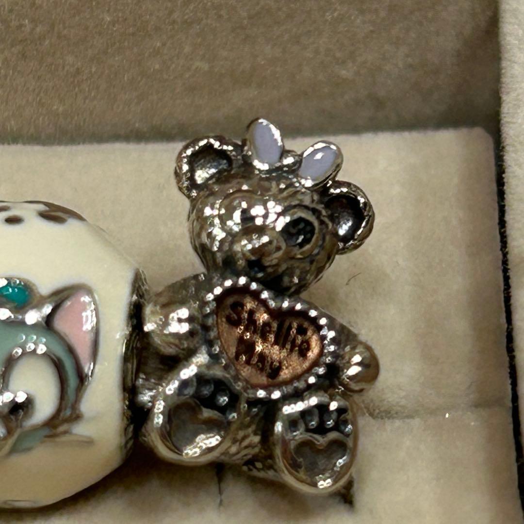 新品　パンドラ　ダッフィー　シェリーメイ　ジェラトーニ　チャーム　純銀　3個