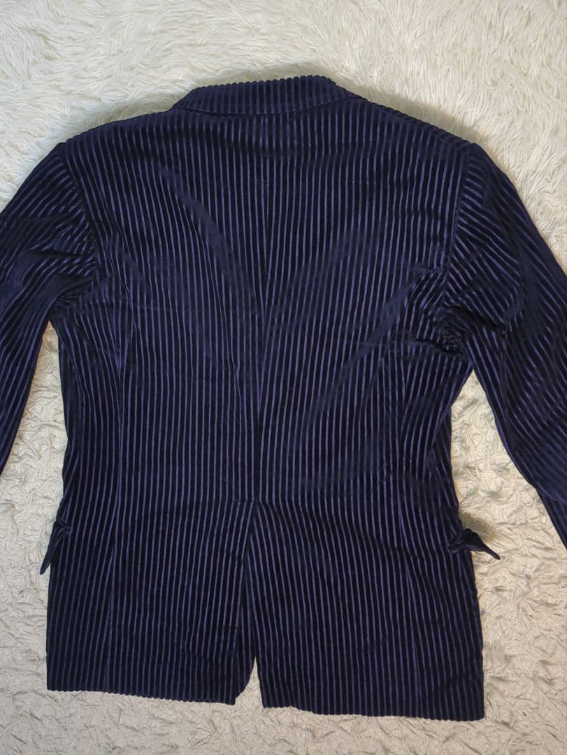 イマイズミ コーデュロイ テーラードジャケット ストライプ ネイビー