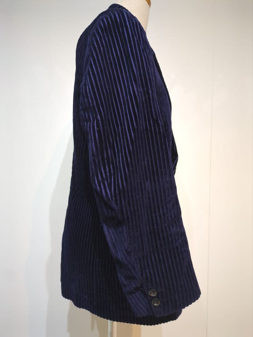 イマイズミ コーデュロイ テーラードジャケット ストライプ ネイビー