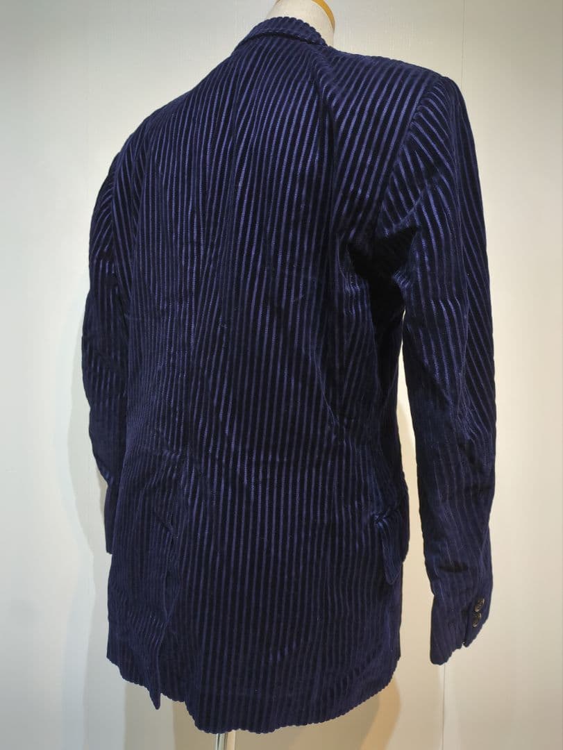 イマイズミ コーデュロイ テーラードジャケット ストライプ ネイビー