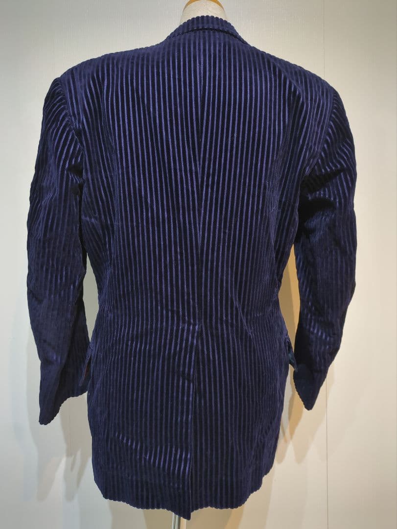 イマイズミ コーデュロイ テーラードジャケット ストライプ ネイビー