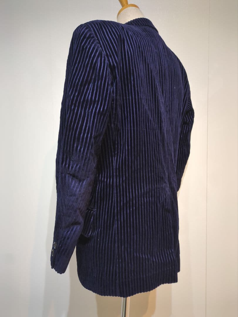 イマイズミ コーデュロイ テーラードジャケット ストライプ ネイビー