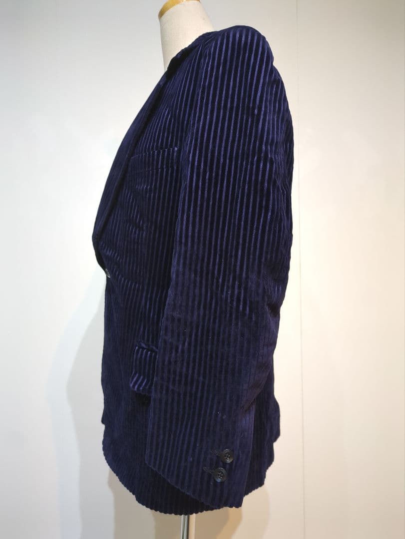 イマイズミ コーデュロイ テーラードジャケット ストライプ ネイビー