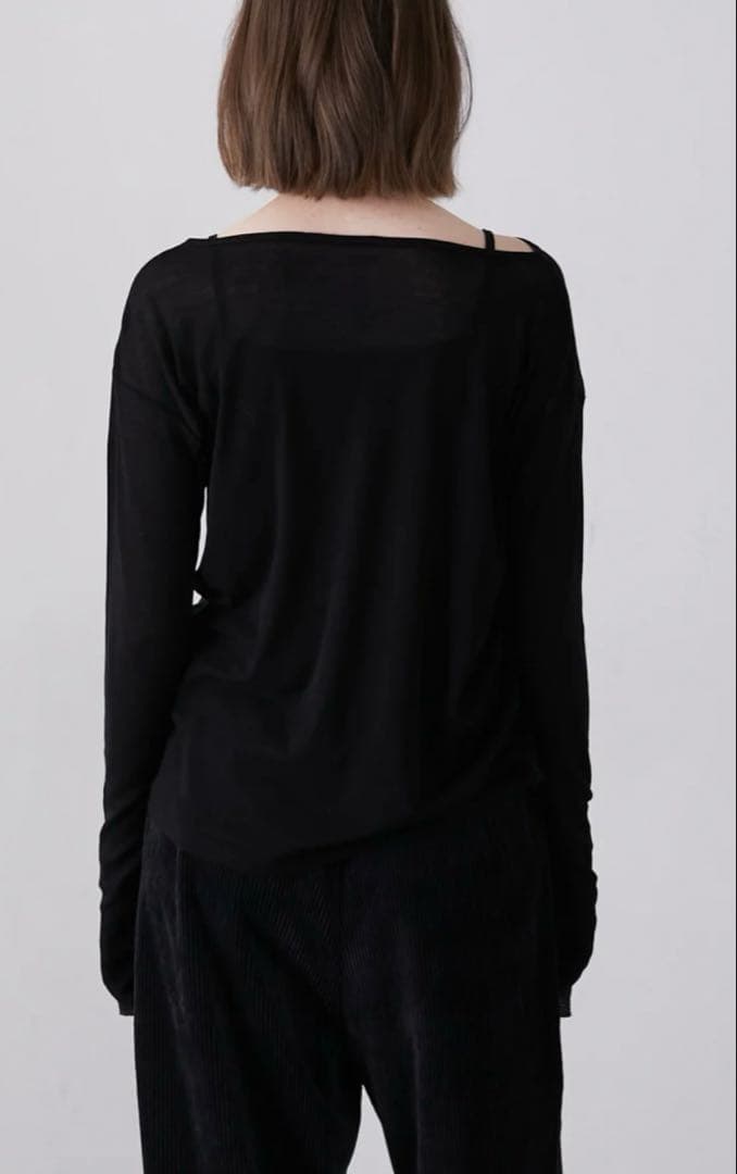 トップス LA PEAU DE GEM two piece sheer rib tee