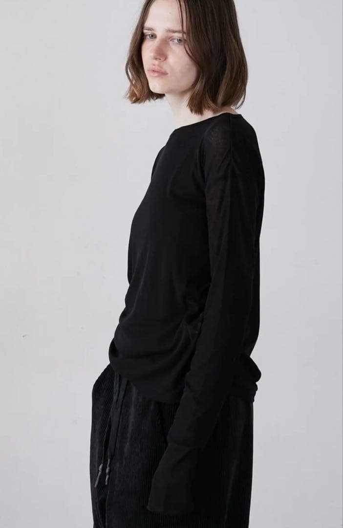 トップス LA PEAU DE GEM two piece sheer rib tee