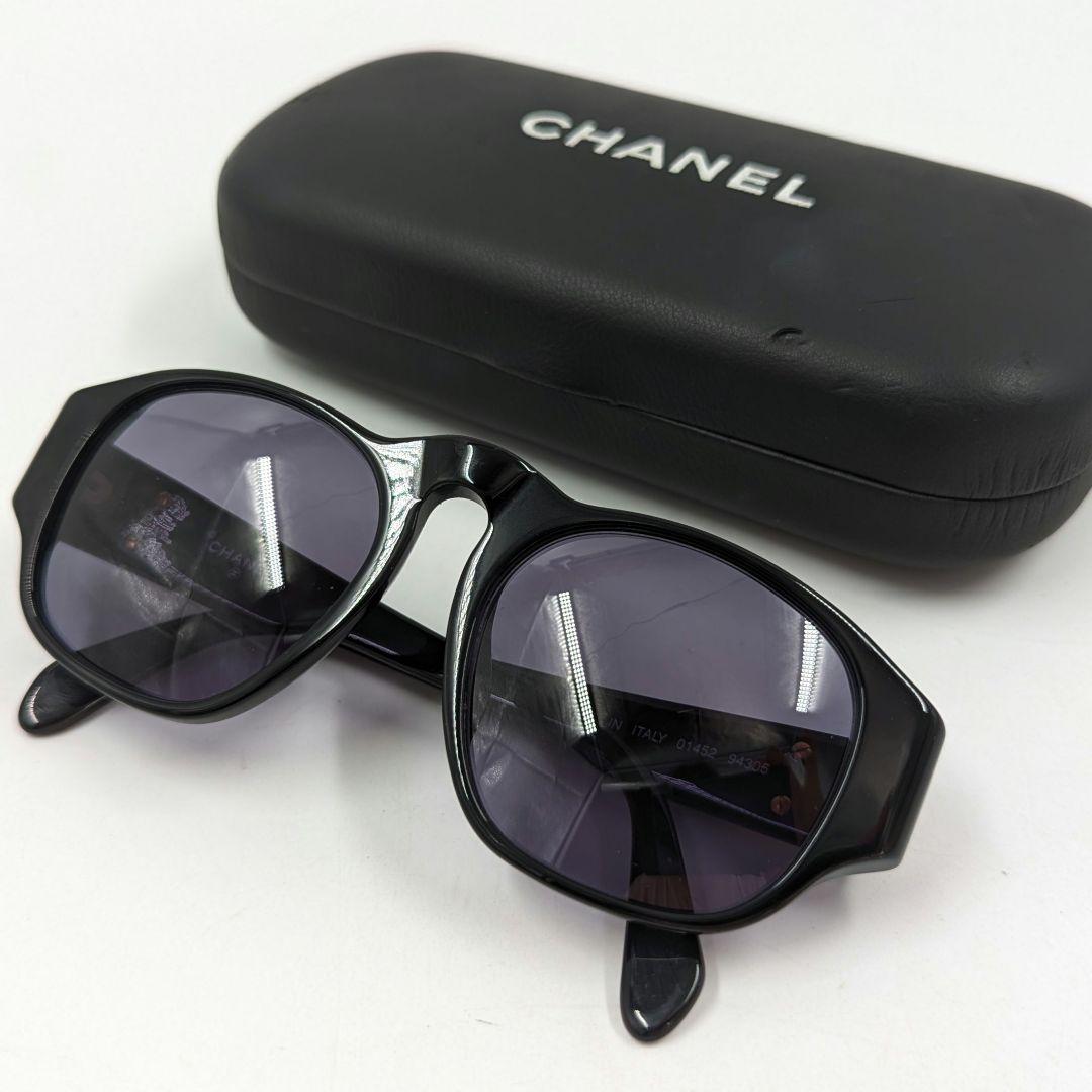 【美品】CHANEL シャネル ココマーク サングラス ケース付き ブラック