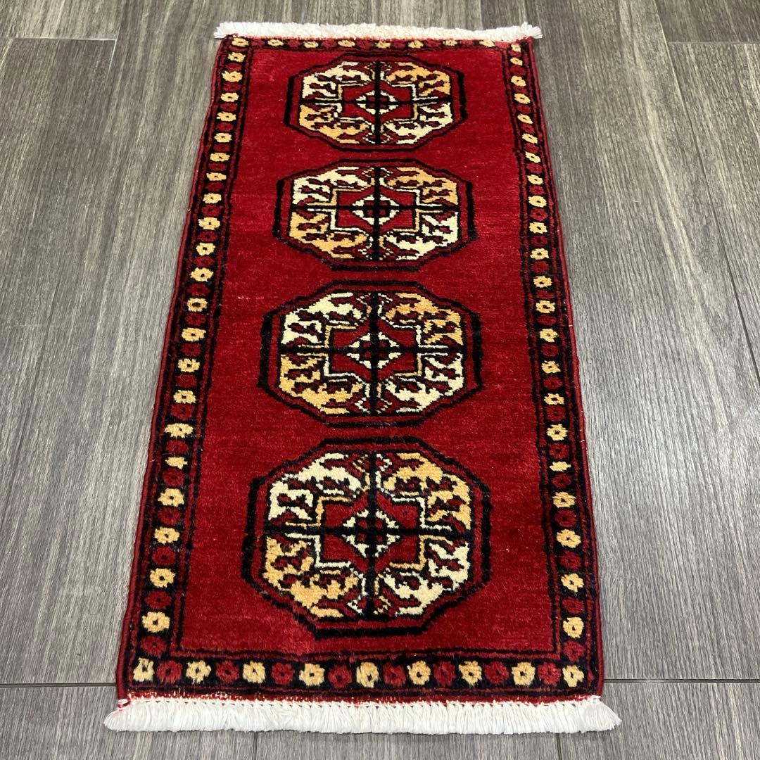 31cmx61ミニラグあがりかまちラグ　ヴィンテージ ラグパキスタン手織り絨毯