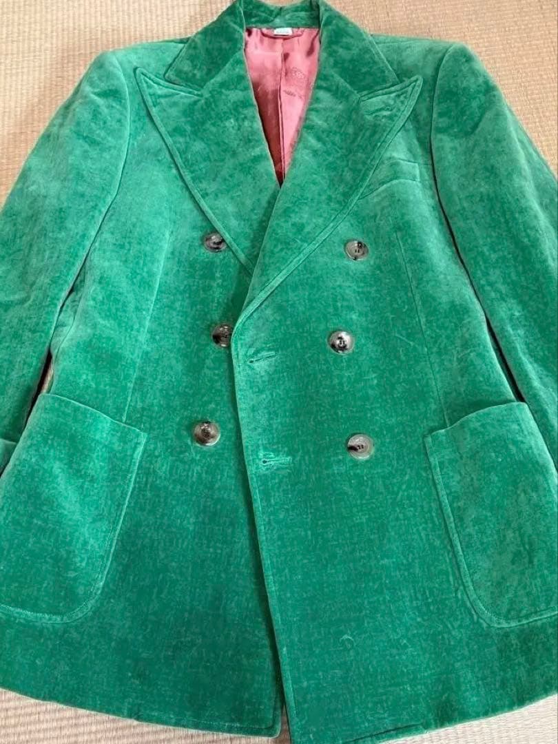 GUCC I ベルベットダブルブレストジャケット　グリーン　ミケーレ期