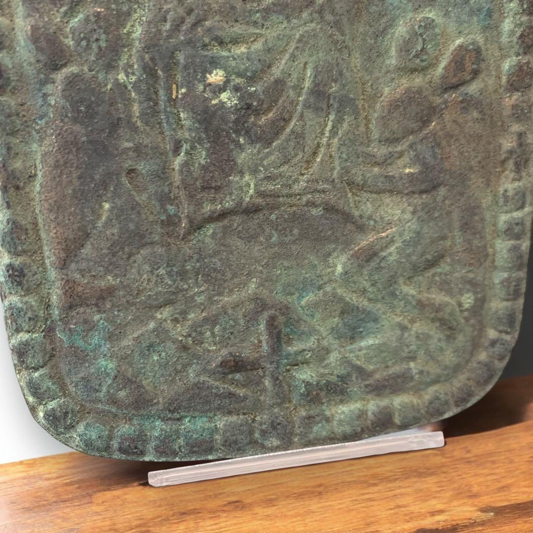 M463❀【本物】隠れキリシタン 踏み絵 聖母子像 銅製 絵踏 聖母マリア 青銅