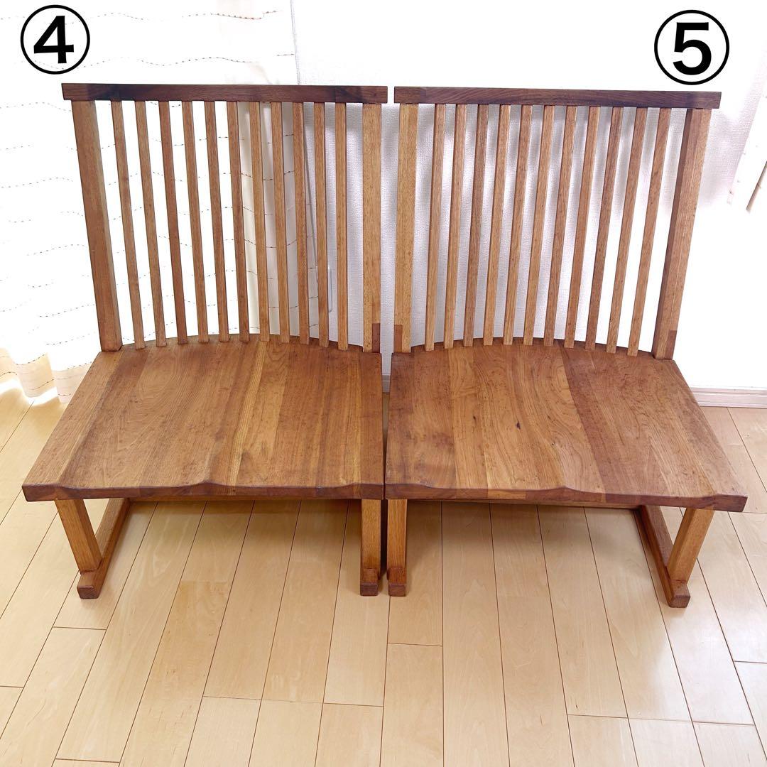 町八家具　クルミ材　ダイニングチェア　ハイバック無垢材　⑤ リビング