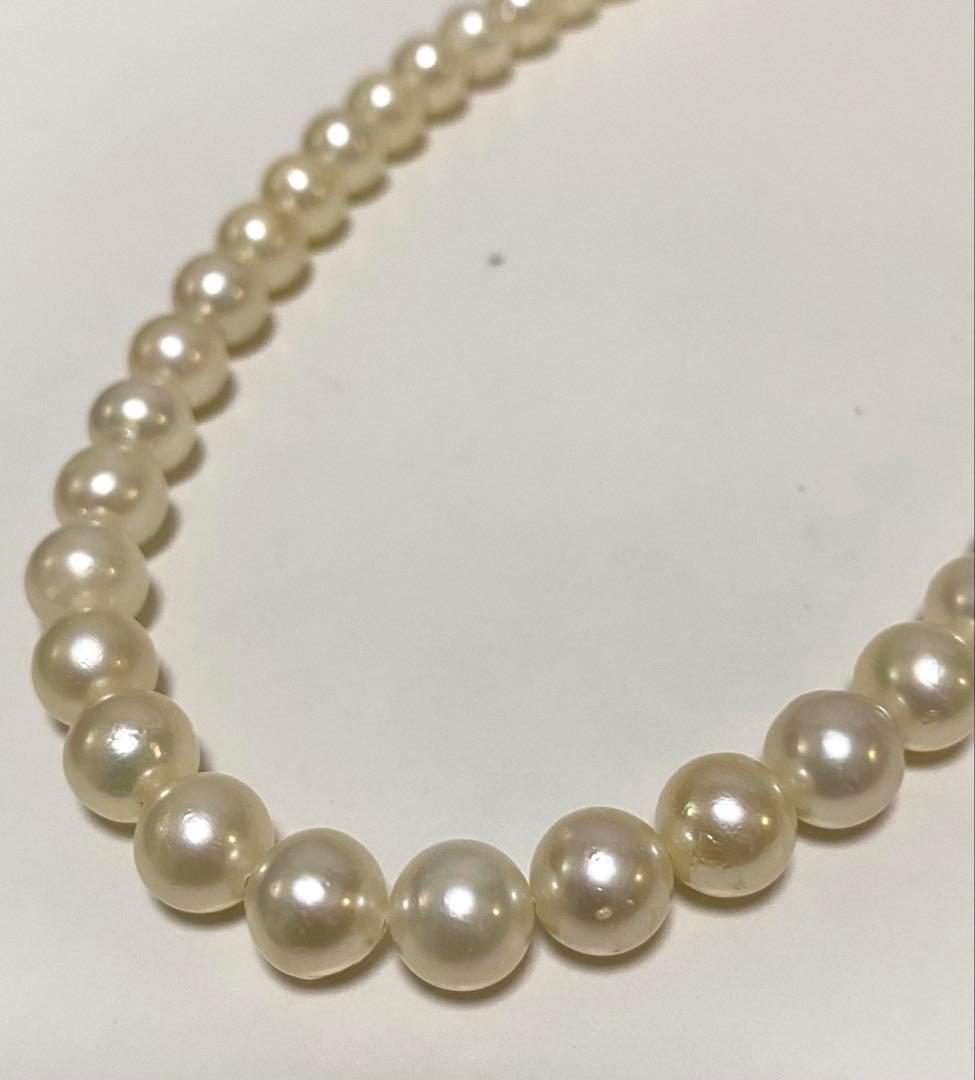 本真珠 ネックレス パール シルバー刻印 40cm 約8mmぐらい