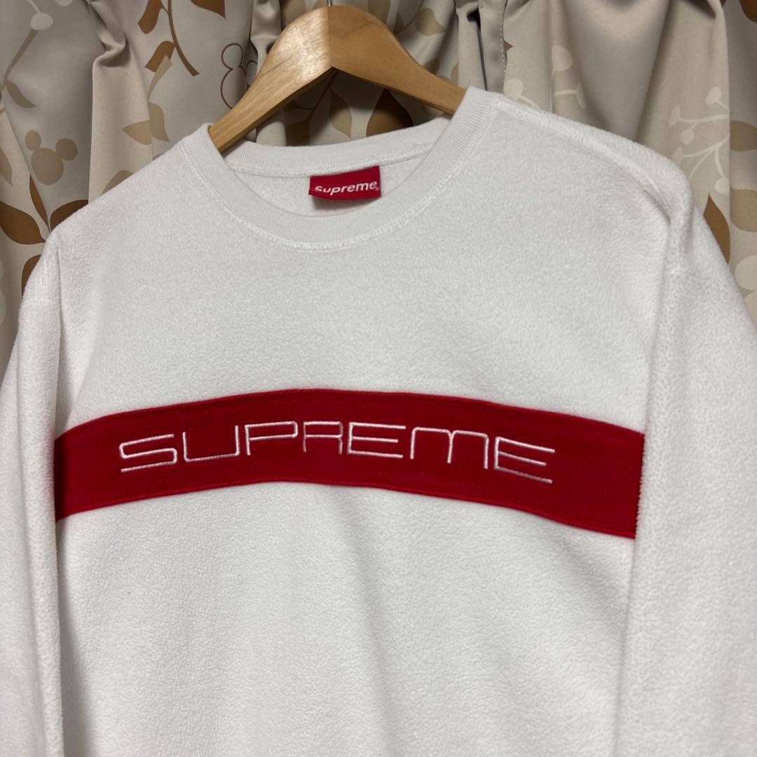 Supreme 19AW パネル ロゴ ポーラテック クルーネック フリース