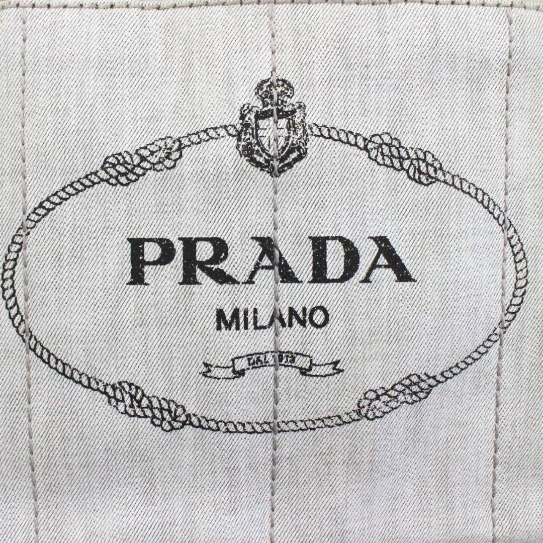 ◇良品 PRADA 2Way ハンドバッグ カナパ デニム ビアンコ Mサイズ