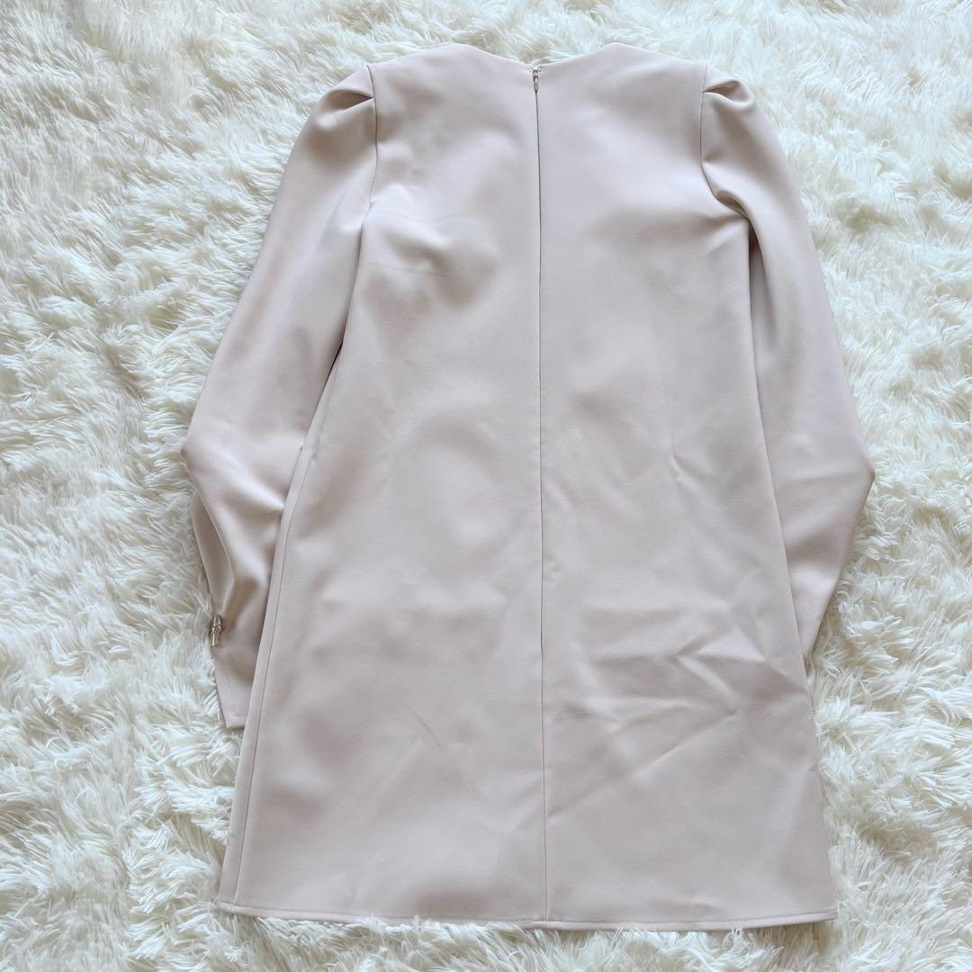 エリザベッタ フランキ　ワンピース　イタリア製　ロゴ金ボタン　ピンクベージュ