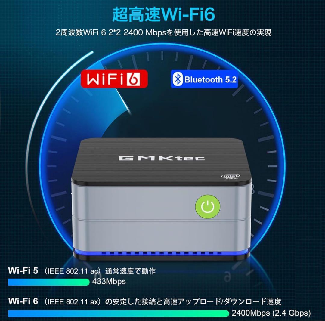 GMKtecミニpc Windows 11 Pro DDR5 12GB+512G