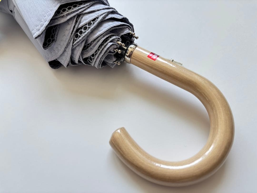 【新品】ランバンコレクション　日傘　楽折　刺繍　フリル　折りたたみ　晴雨兼用