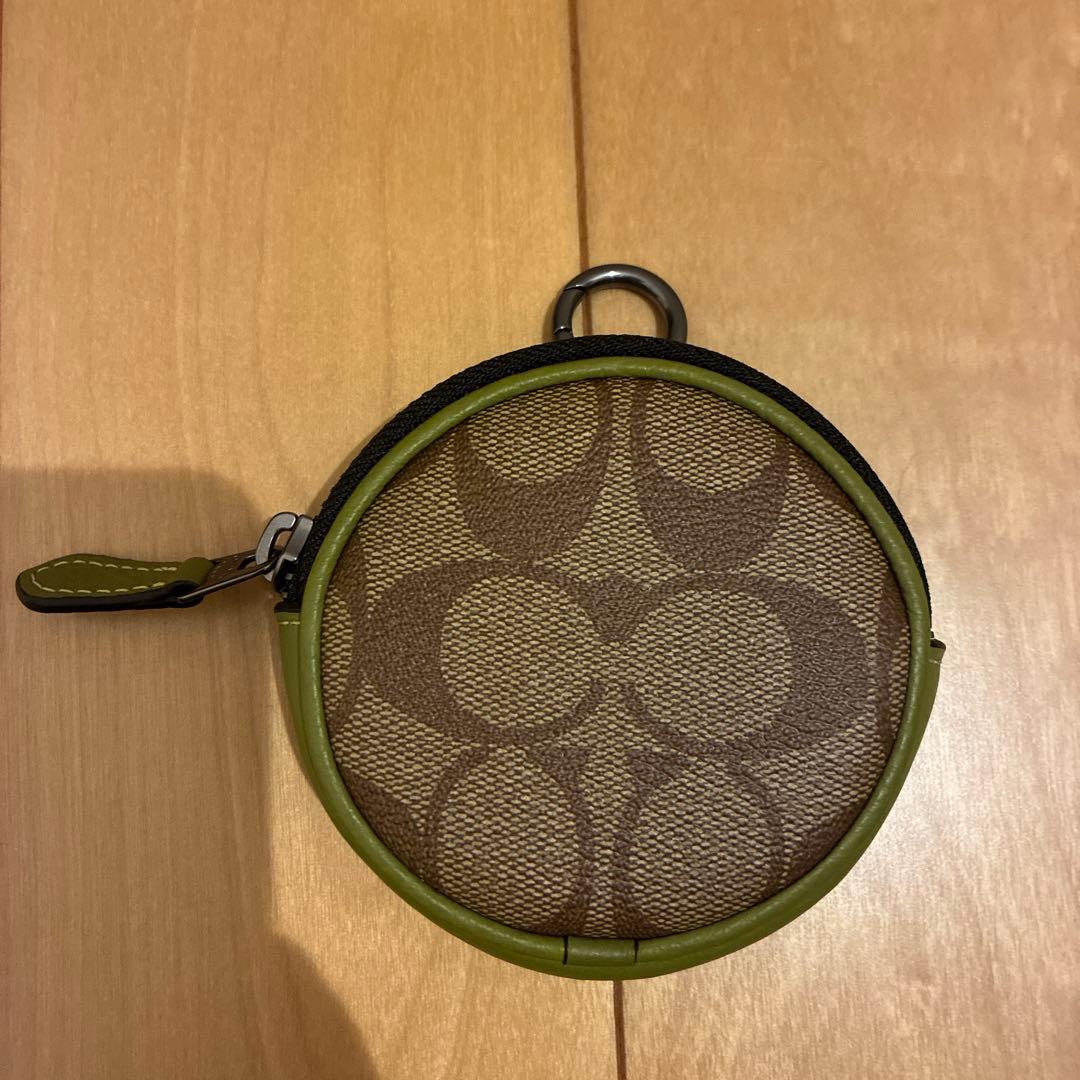 COACH グリーン レザー ショルダーバッグ