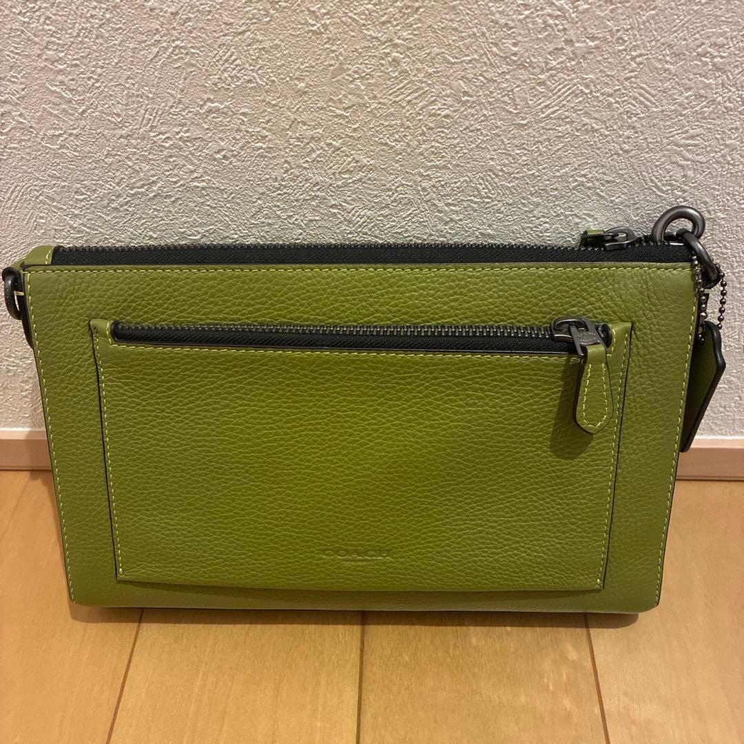 COACH グリーン レザー ショルダーバッグ