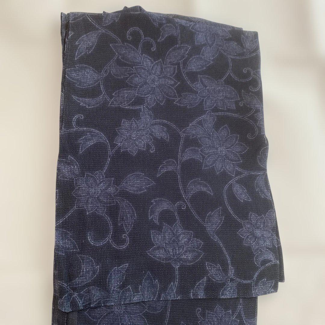 綿紅梅　ネイビー浴衣