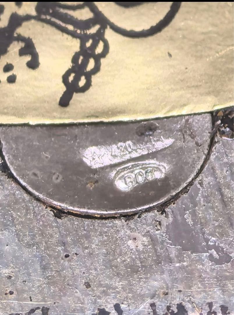 イタリア製・老舗名門　BERNASCONI 純銀（800シルバー）フクロウ置物