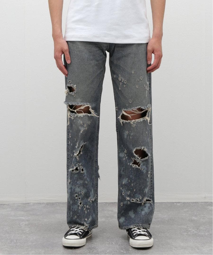 DAIRIKU ダイリク Damage Straight Denim Pants