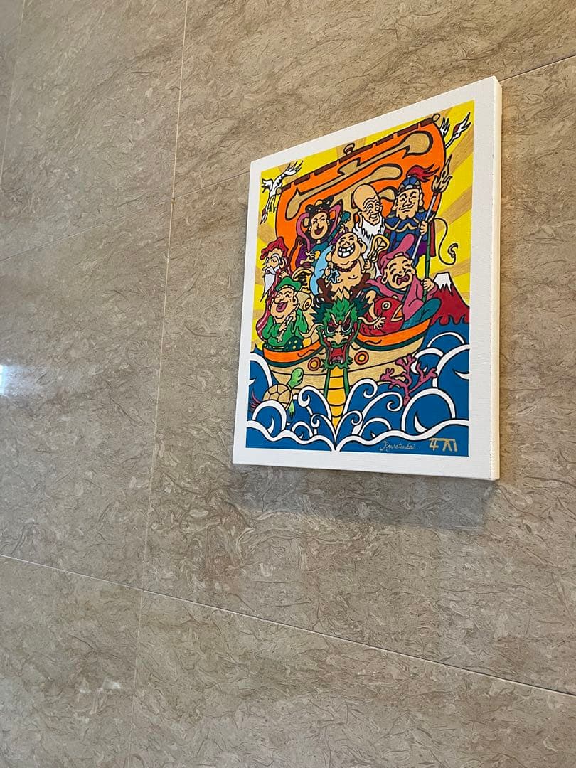 うさ☆ 開運絵画 七福神 アクリル画 絵画 龍ノツカイ 金運