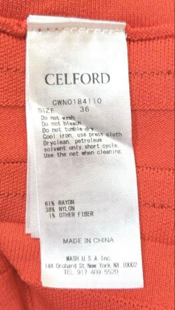 美品CELFORD セルフォード ドット柄ジャガードニットワンピース