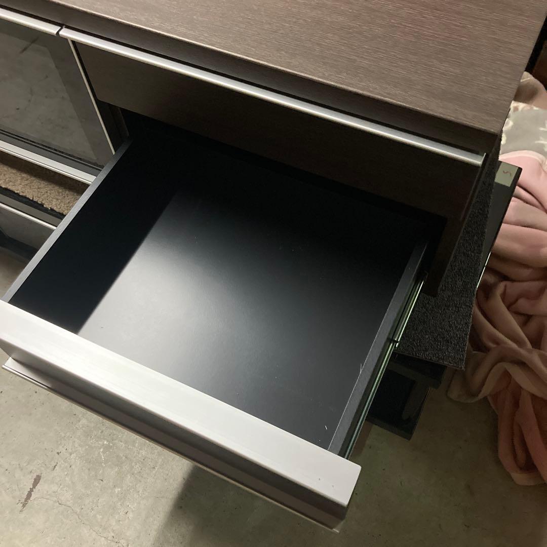 未使用　ダークブラウンテレビ台 シギヤマ家具　ガラス扉付　展示品　幅約150cm