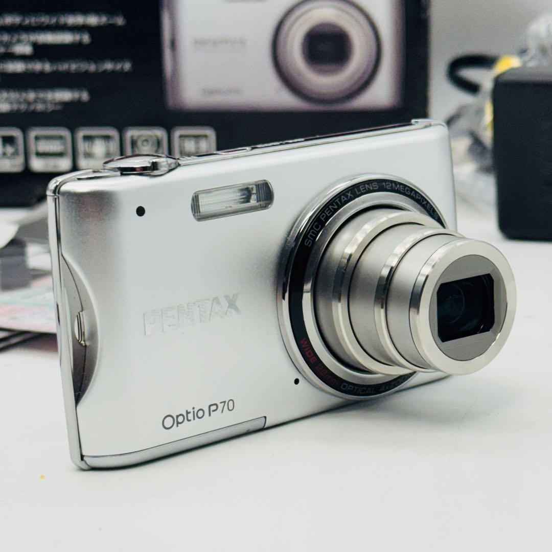 【極美品・箱付き】PENTAX Optio P70 シルバー 付属品充実