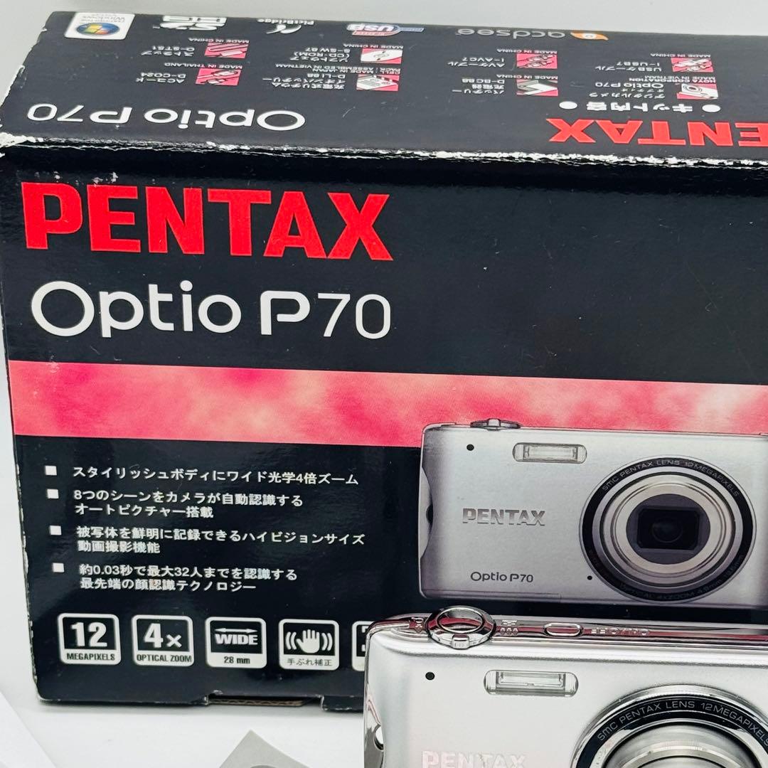 【極美品・箱付き】PENTAX Optio P70 シルバー 付属品充実