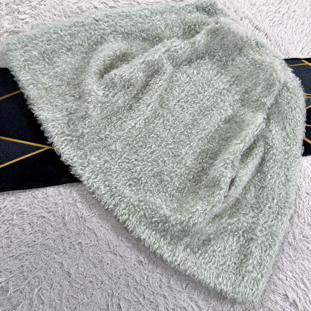 総丈89㎝ ファビアナフィリッピ フェィクファー ベスト モヘア混 ミントグレー