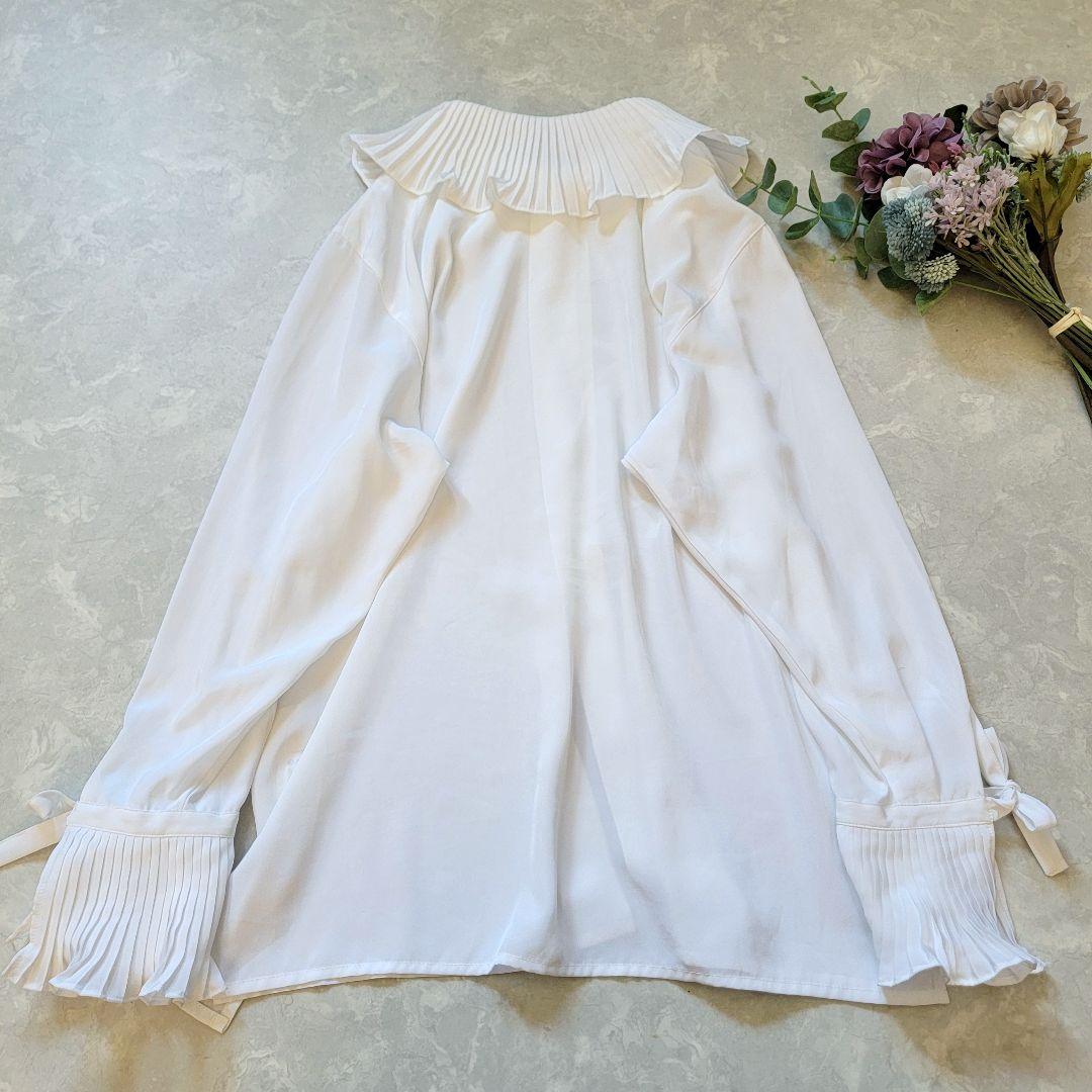 マリナリナルディ●プリーツフリルが素敵♪ボウタイリボンブラウス/イタリア製 3L