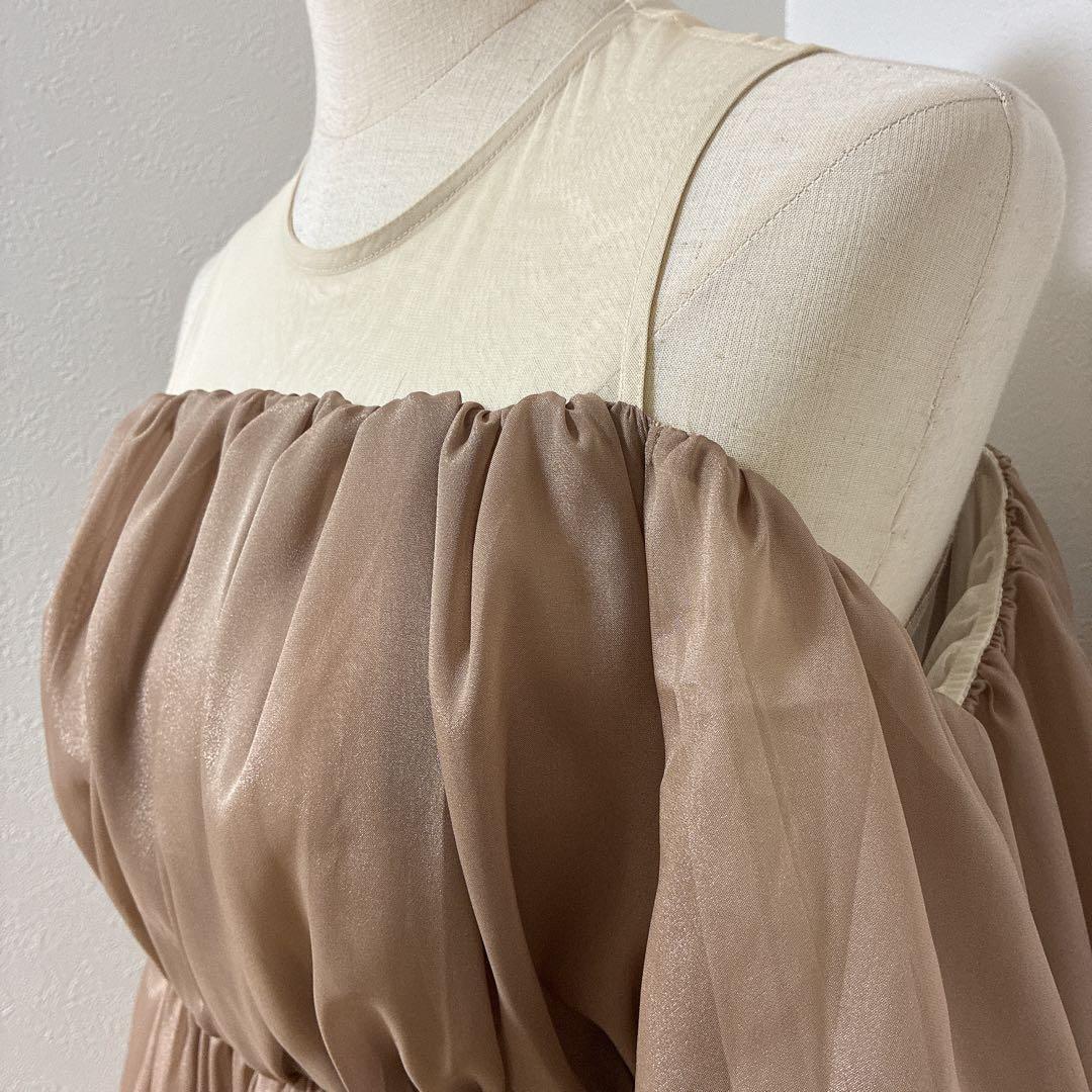 ANDRESDアンドレスド niana ベージュ　バルーンペプラムパンツドレス