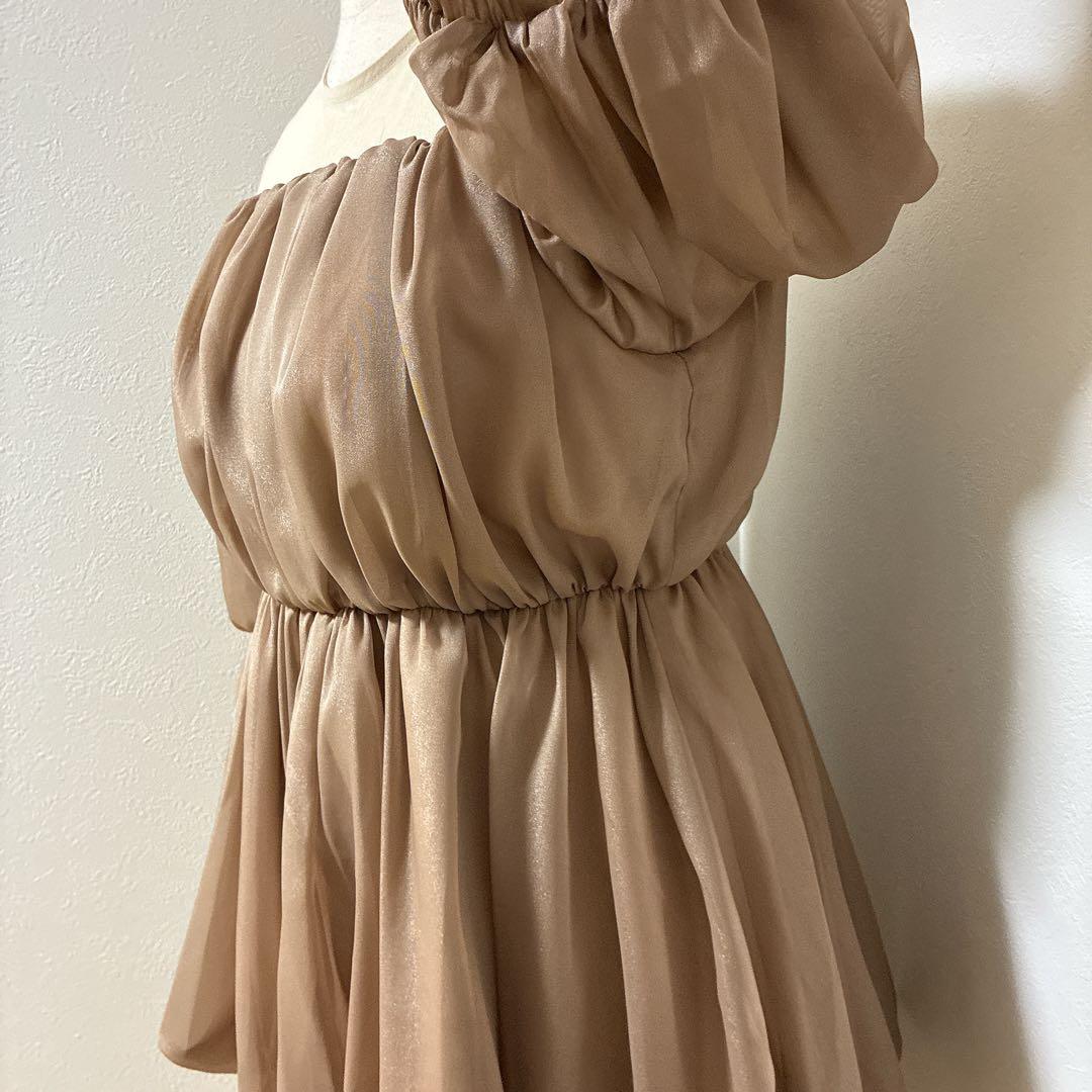 ANDRESDアンドレスド niana ベージュ　バルーンペプラムパンツドレス