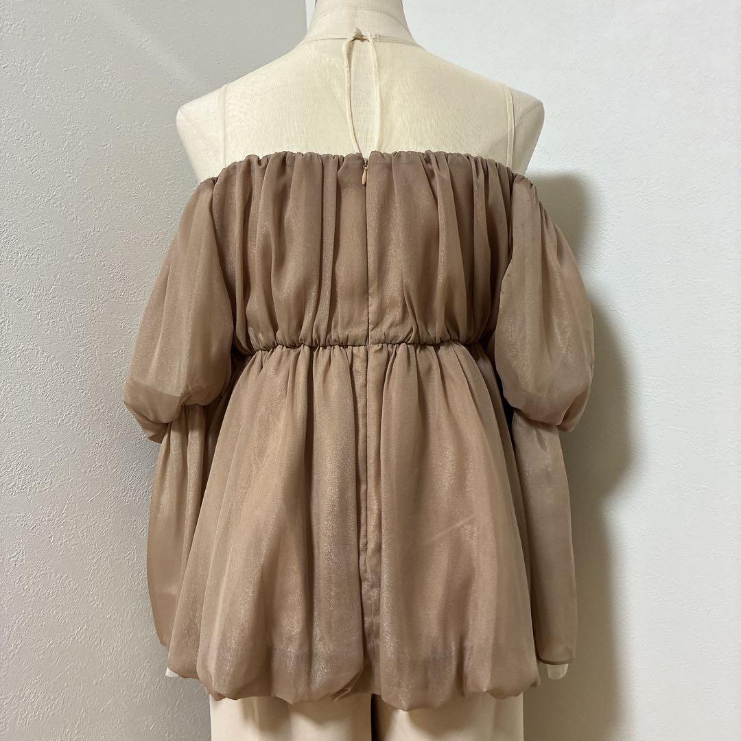 ANDRESDアンドレスド niana ベージュ　バルーンペプラムパンツドレス