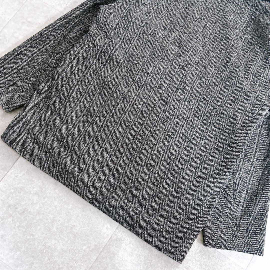 極美品✨ 23区 ヘリンボーンループツイード ジャケット コート 黒　2024年