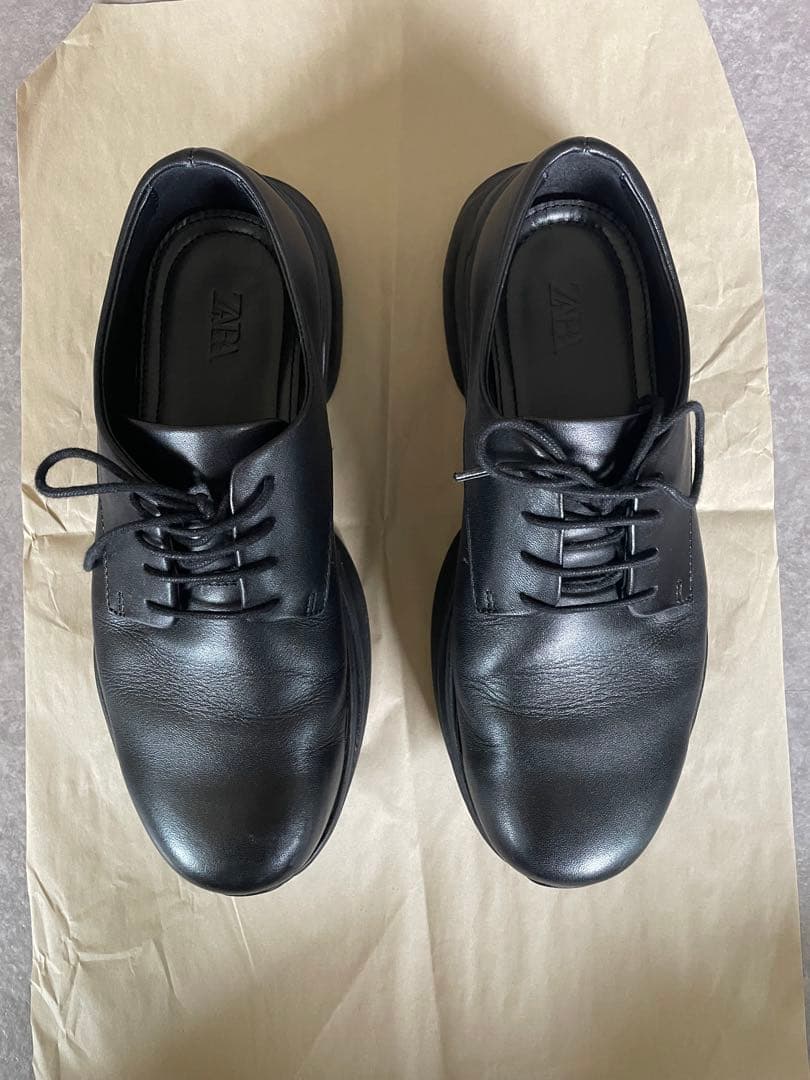 【ZARA ザラ】 Vibram® ソール レザーシューズ サイズ42-27㎝