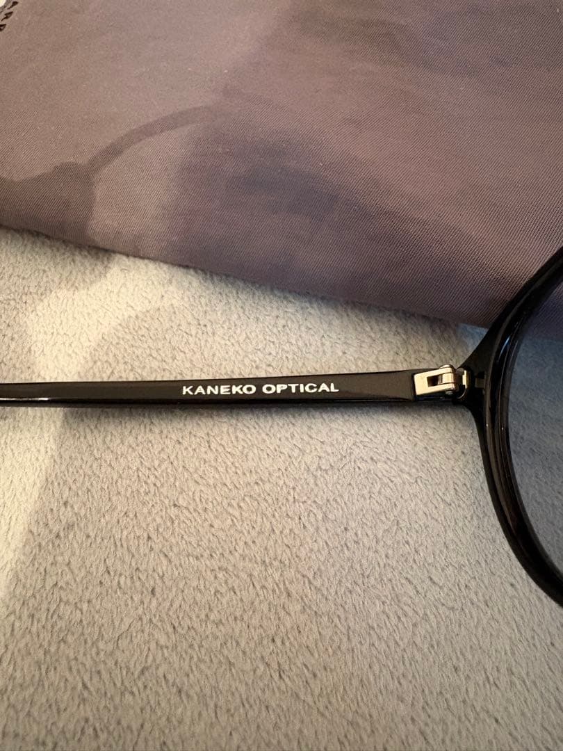 未使用　KANEKO OPTICAL 黒 ラウンドメガネ ケース付き　金子眼鏡