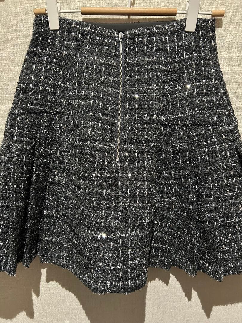 【新品タグ付】SNIDEL サイドプリーツツイードミニスカート