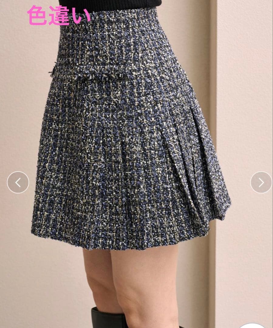 【新品タグ付】SNIDEL サイドプリーツツイードミニスカート
