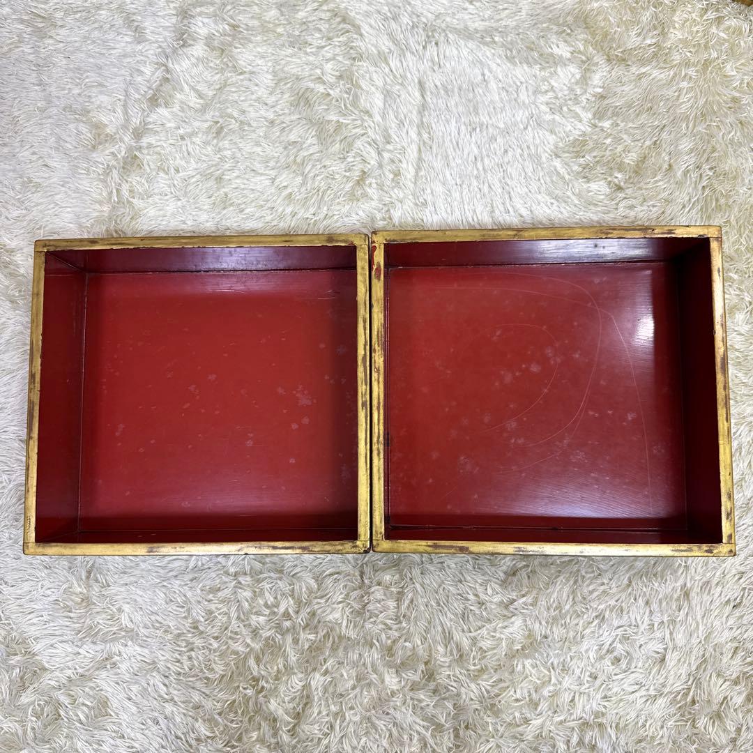 高砂蒔絵　朱塗五重　重箱　お重