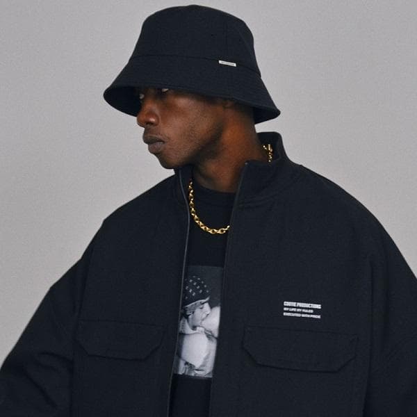 極美品 COOTIE ポリエステル ツイル バケットハット ブラック M 帽子