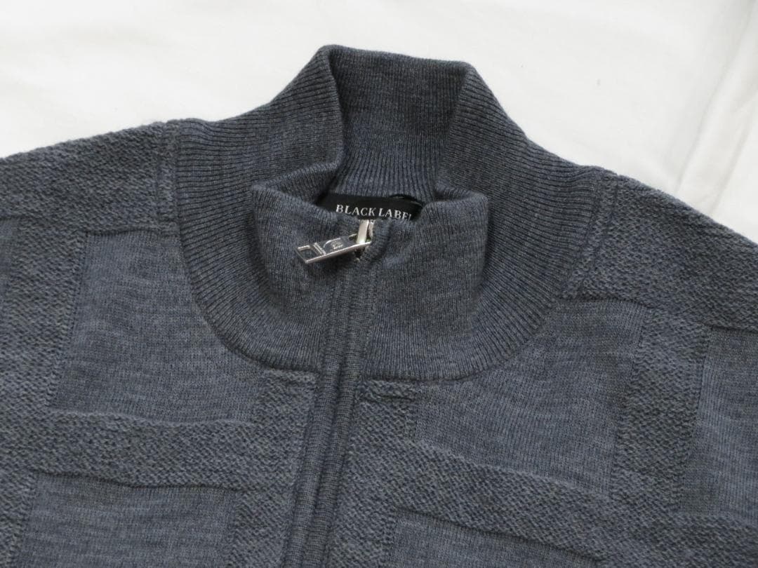 ブラックレーベル 　ジップアップニットセーターM　30,800円 グレー