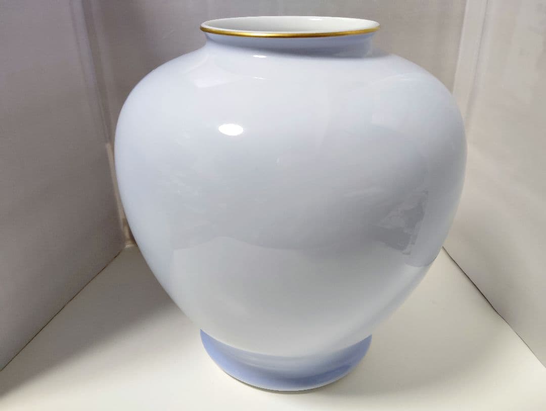 深川製磁　極美品　紫陽花小鳥文　花瓶