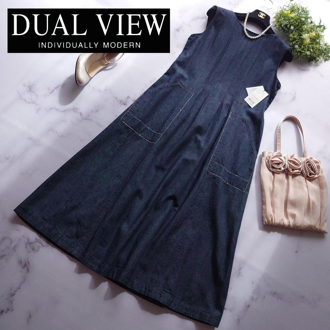 25SS タグ付 DUAL VIEW 麻100％ サマーデニムワンピース 40
