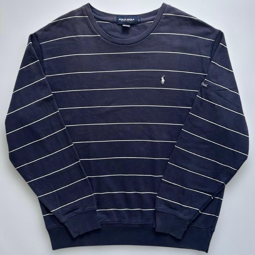 90s Ralph Lauren ボーダースウェット ナス紺 ラルフローレン希少