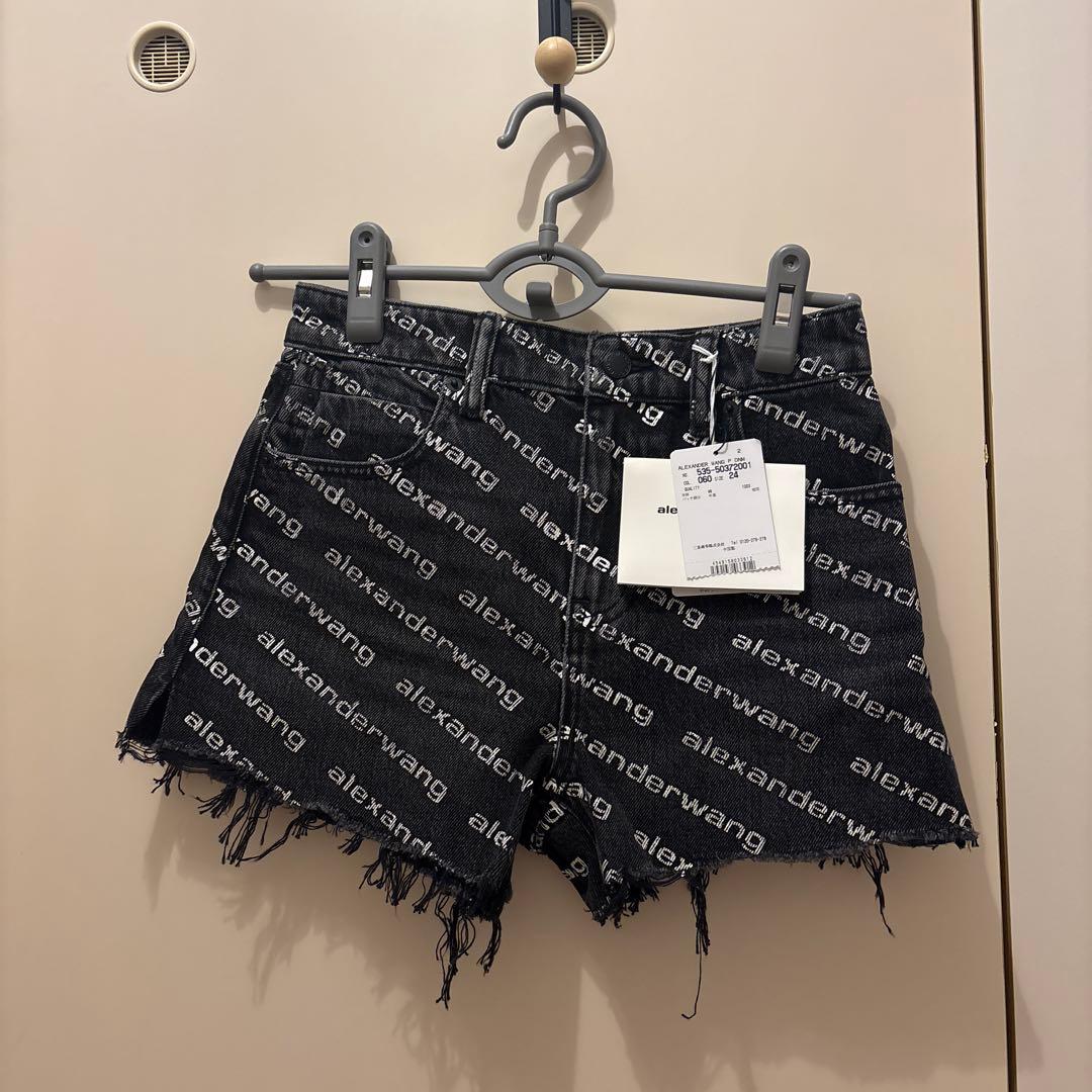 alexanderwang ブラックデニムショートパンツ 24